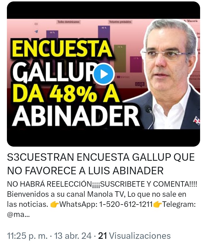 ciprianreyes's tweet photo. ABINADER baja y nosotros la #oposición seguimos #Liderando las encuestas https://t.co/gMSCIfMCDu