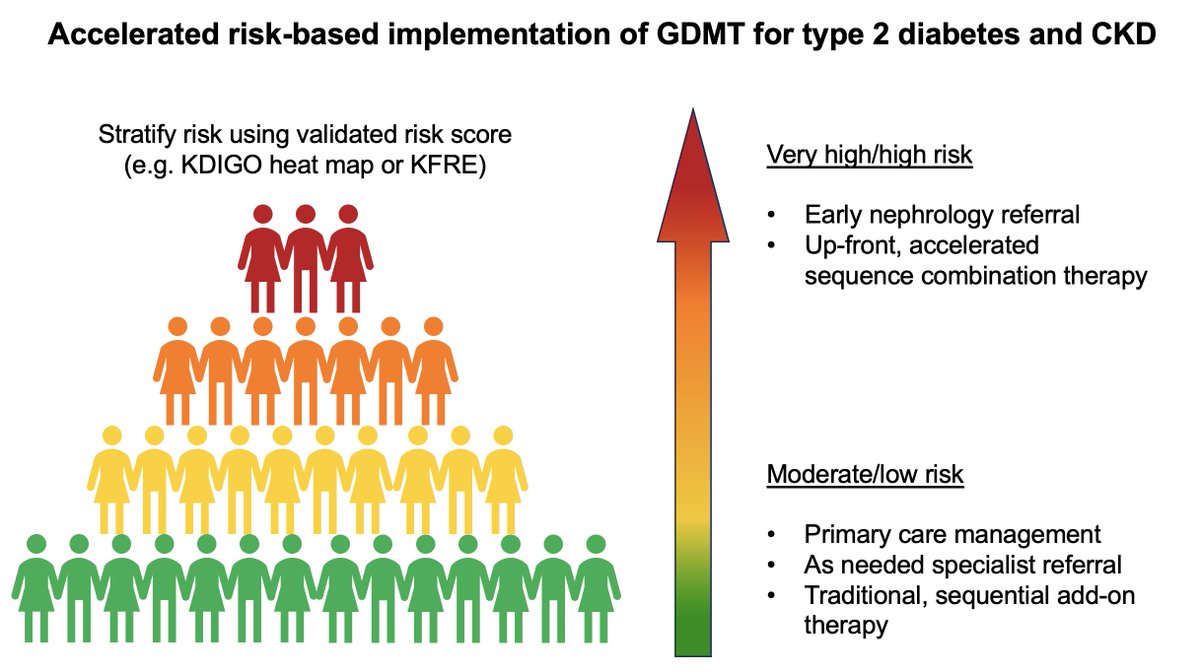 How can we prioritise accelerated therapeutic implementation of the 'four pillars' of GDMT for diabetes & CKD? -RASi -SGLT2i -ns-MRA -GLP-1RA @mvaduganathan @KatherineTuttl8 & I outline what an 'accelerated, risk-based approach' might look like @CircAHA ahajournals.org/doi/10.1161/CI…