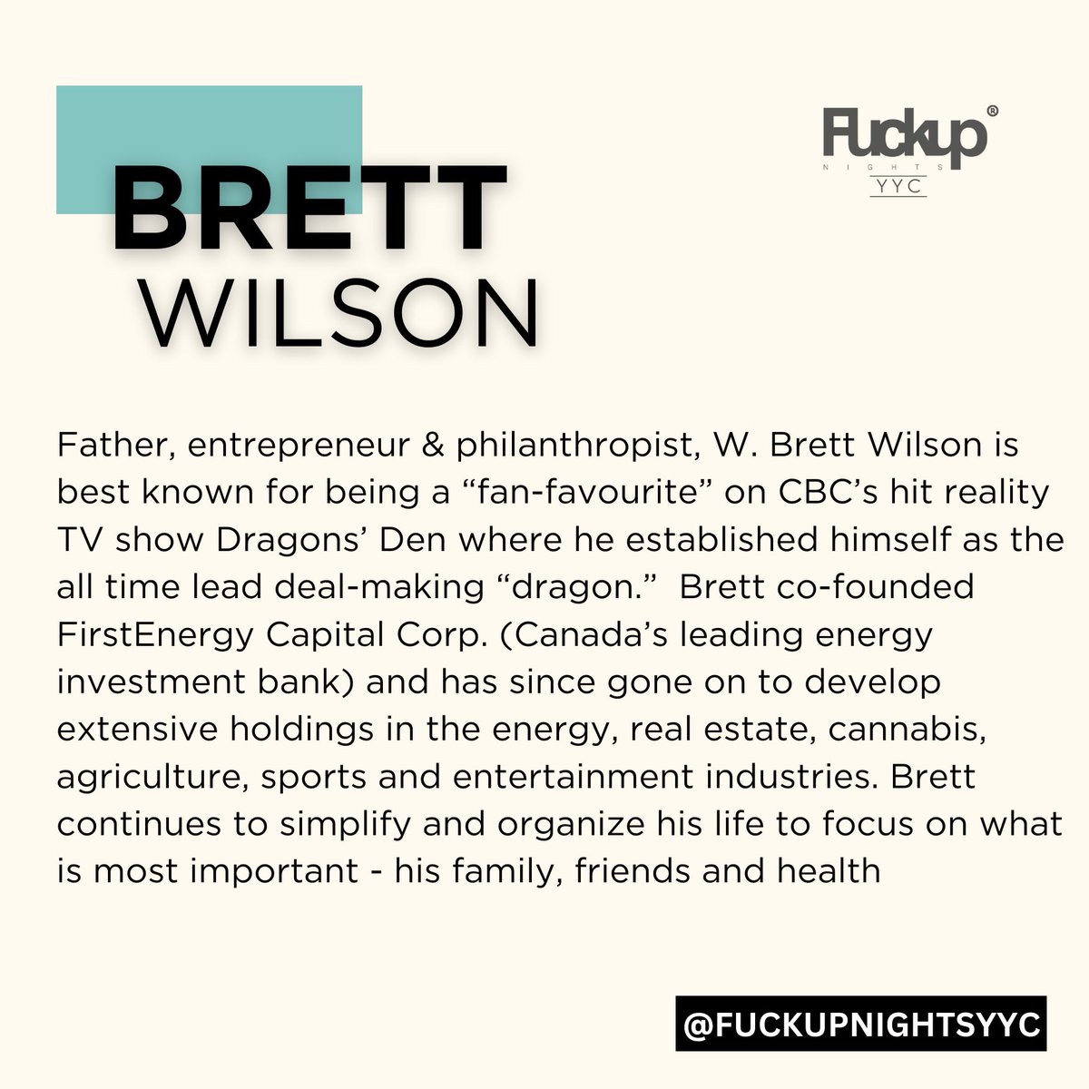 SPEAKER HIGHLIGHTS ARE HERE!
First up, everybody knows this guy's name - Please welcome Brett Wilson! 

One of TV's favorite Dragons, Brett is a well known Calgarian, and we are thrilled to welcome him to the mic. Only 10 days to go!

#yycevents ##yycentrepreneur