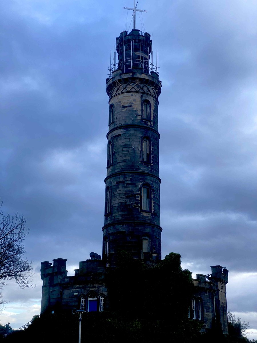 NELSON MONUMENT repair: today scaffolding was erected around the parapet at the top of the tower — presumably by Northern Steeplejacks (Edinburgh) Ltd.