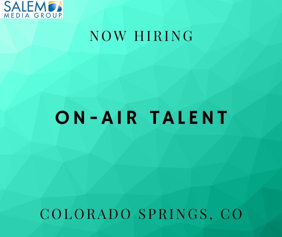 Salem Media Group is hiring a part-time On Air Talent in Colorado Springs, CO. For more information about this opportunity & to apply online, please visit careers-salemmedia.icims.com/jobs/3147/on-a…. #job #media #radio #sales #digital #broadcast #hiring #salemmediagroup