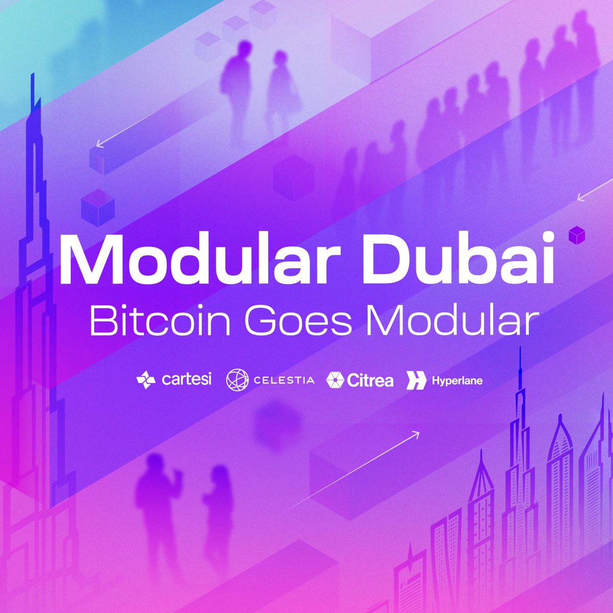 1/3 🟠 Put an orange mark on your calendar for April 17th 🟠 The Citrea team will be at #Token2049 this week, where we’ll be co-hosting the Modular Dubai event alongside modular blockchain OGs @CelestiaOrg, @cartesiproject, and @Hyperlane_xyz! Bitcoin is going modular 🧱