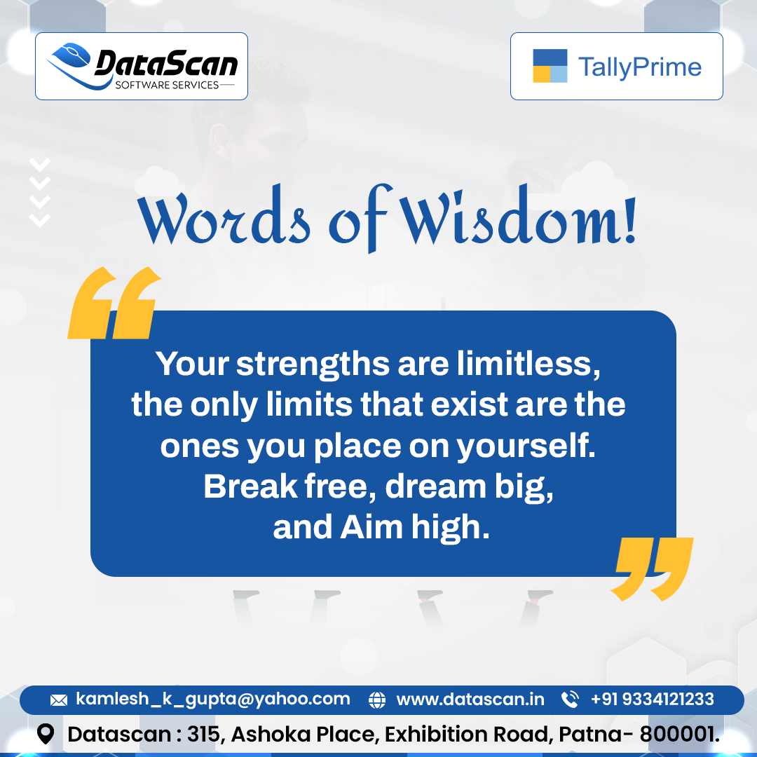 Datascan01's tweet photo. Dream big, break barriers, and reach for the sky
Explore innovation with DataScan.

📞Contact Us now: +919334121233
✉️datascanpatna@gmail.com
🌐https://t.co/rKODqBTEnh 

#TallyPrime #Patna #BusinessManagement #PatnaBusiness #Software #tallysolutions  #PatnaCloud #PatnaTally https://t.co/PoiWIvODpG