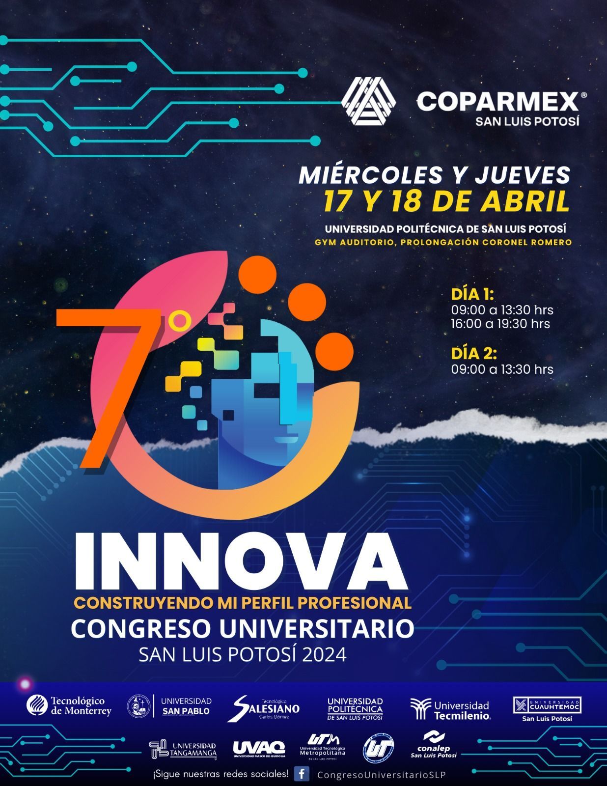 Universidad Tecnologica Metropolitana SLP on X Falta poco para el 7mo Congreso Universitario San Luis Potosi 2024 INNOVA Construyendo mi perfil profesional Ocho conferencias Un panel de especialistas ...