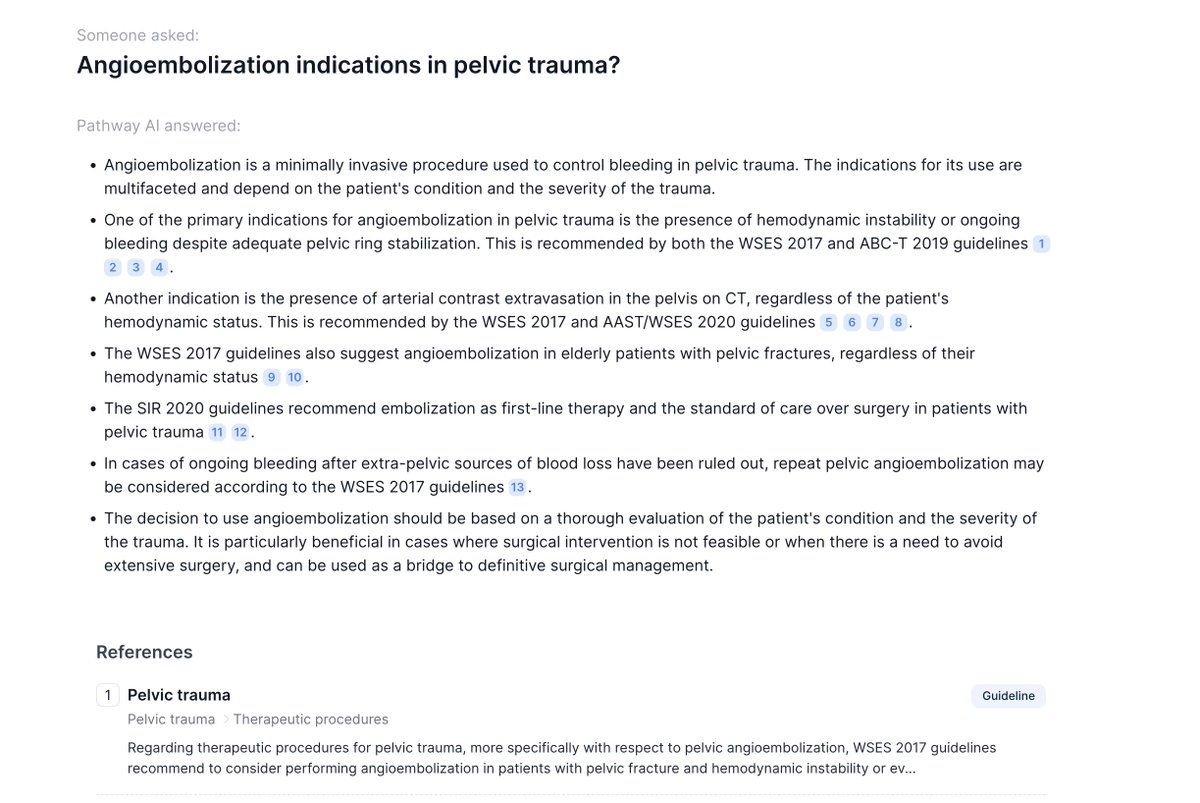 #AskPathway - Angioembolization indications in pelvic trauma? pathway.md/ai/share/83fdd…