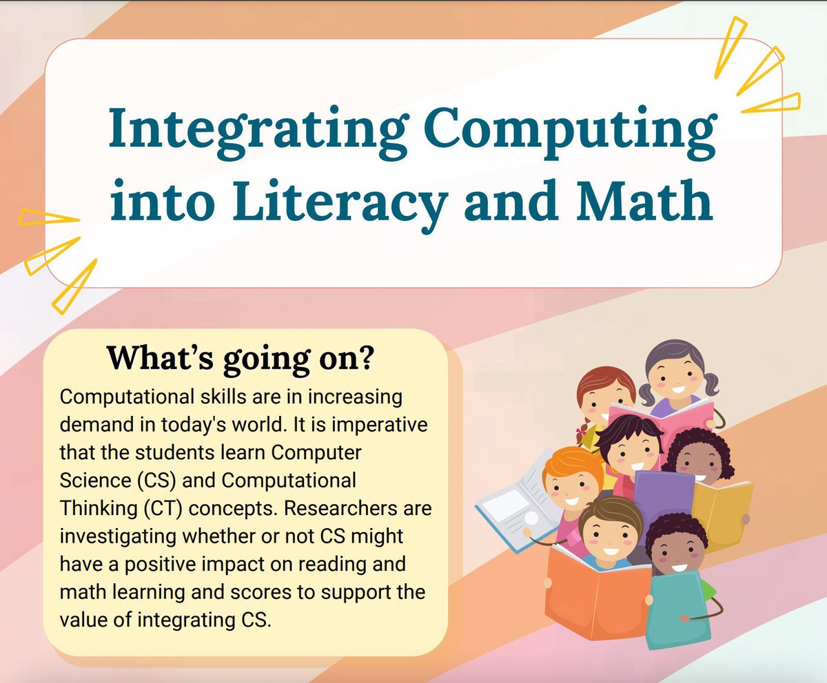 This past week we highlighted our 'Integrating Computing into Literacy and Math' podcast episode. If you enjoyed listening to it, check out the practice brief for additional information and recommendations! buff.ly/43XbObU #CSequity #podcast #CSeducation