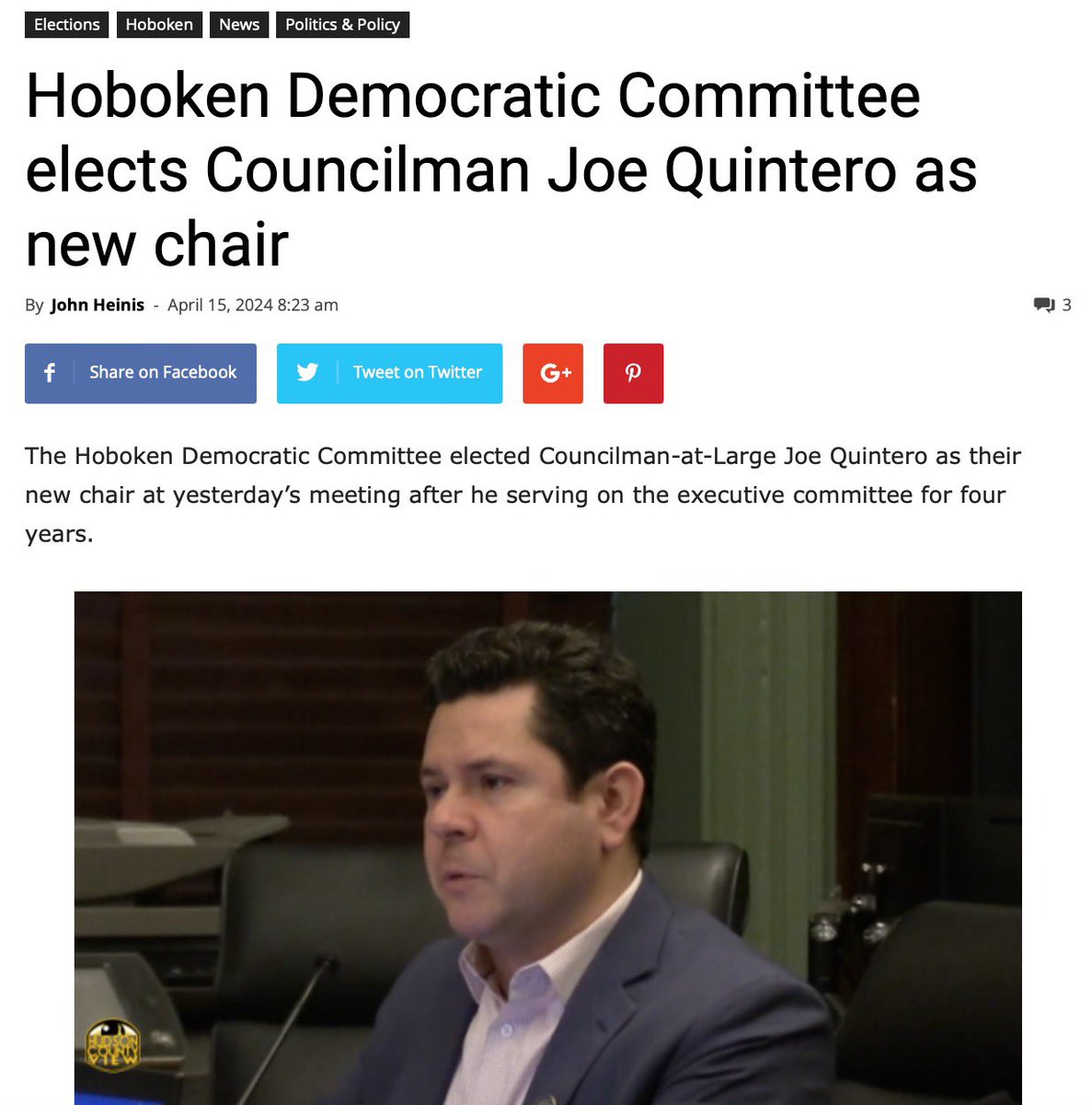 Congratulations to my friend @JoeQEsq for being named the new Chair of @hobokendems. Looking forward to working with you to elect strong Democrats and deliver big progress for our city.