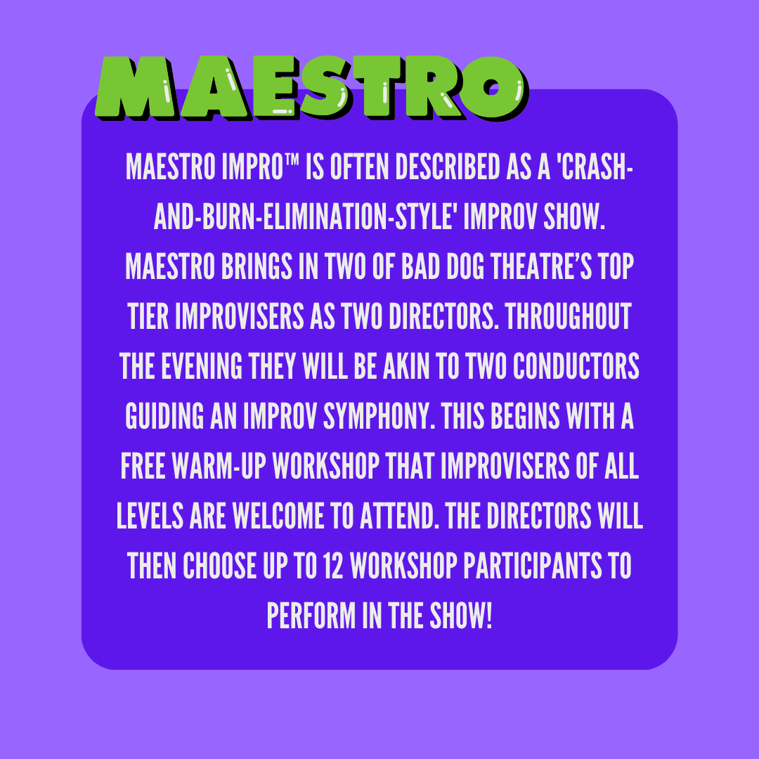 We're bringing MAESTRO to this week's Sweet Sweet Wednesday at Sweet Action Theatre Company! Wed, April 17 7:30pm Drop-in Workshop, 8:30pm Show Sweet Action Theatre (180 Shaw St, # 106) For more info & tickets: eventbrite.ca/e/sweet-sweet-…