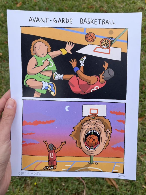 I got just ten Avant-garde basketball signed prints up on my site 