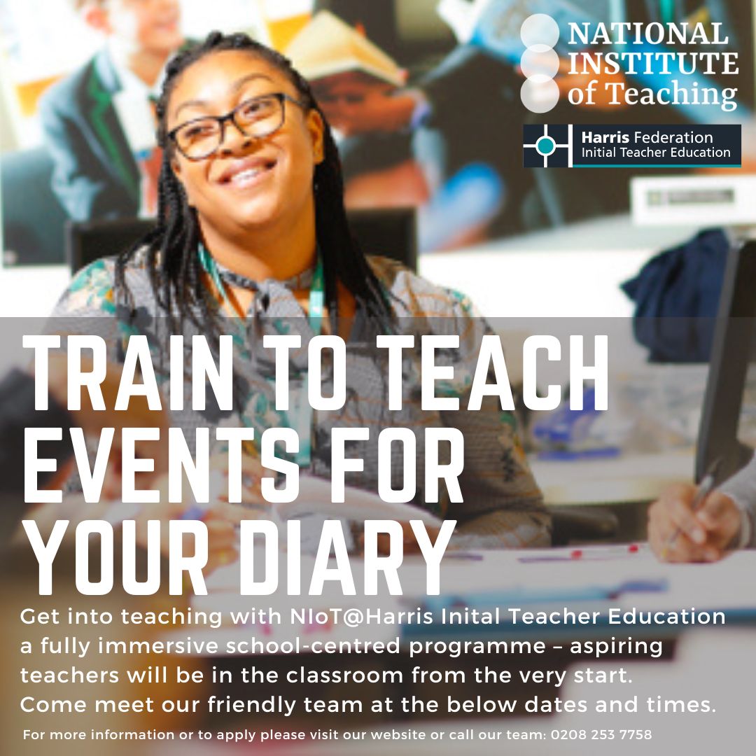 We're excited to welcome you to visit one of our outstanding placement schools on Saturday, 20th April 10-2pm. If you're interested in #teachertraining, come & meet our super team, in @chobhamacademy! @getintoteaching @NatInstTeaching Register: getintoteaching.education.gov.uk/events/240420-…