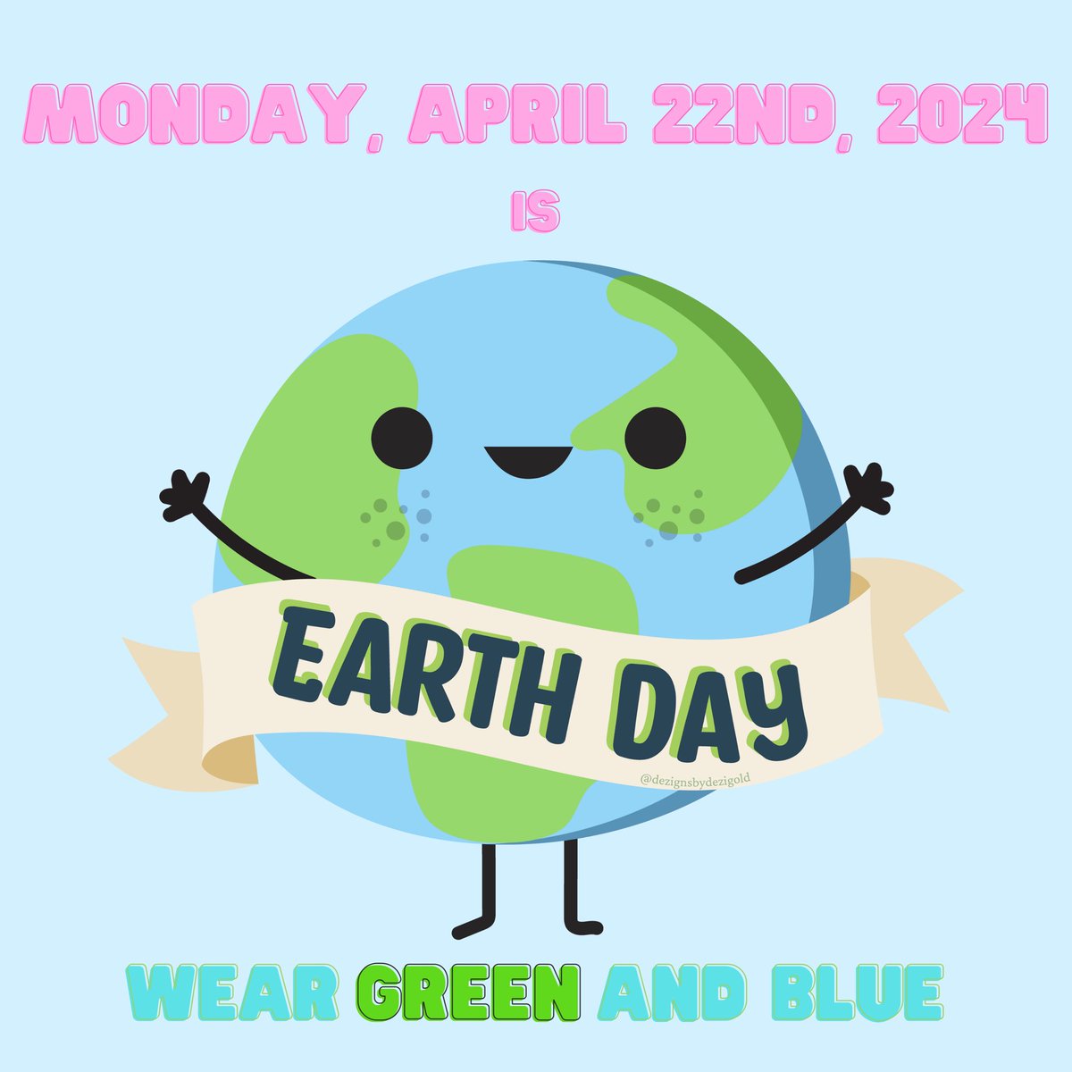 Monday, April 22, 2024 is Earth Day! 
Wear blue or green on that day.
<a href="/boyne_river/">Boyne River P.S.</a>