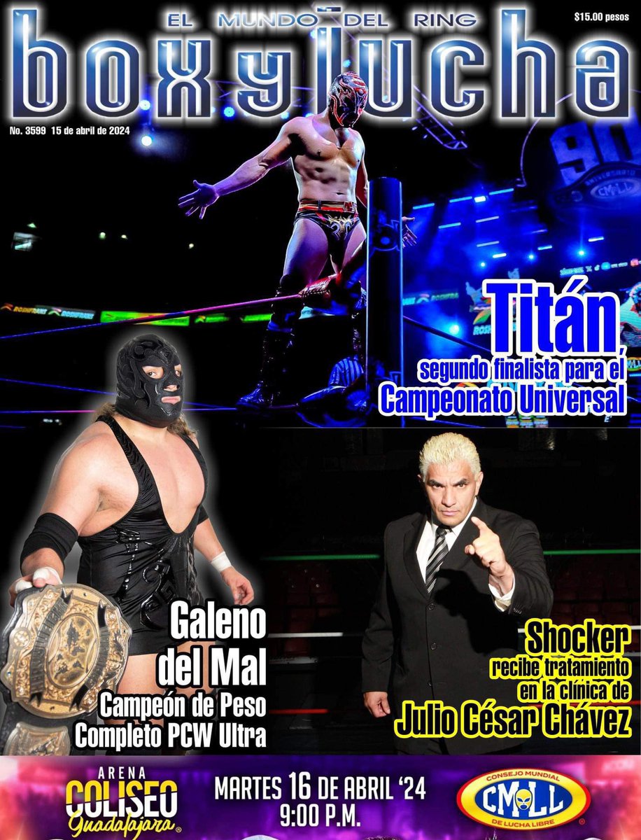 🌟🏆 Honoring Galeno Del Mal's ULTRA CHAMPIONSHIP win at @PCWULTRA, now showcased on the cover in the iconic Box y Lucha magazine! A historic triumph captured by one of the oldest lucha libre publications. Thankful for this incredible recognition! #WrestlingHistory #UltraChampion