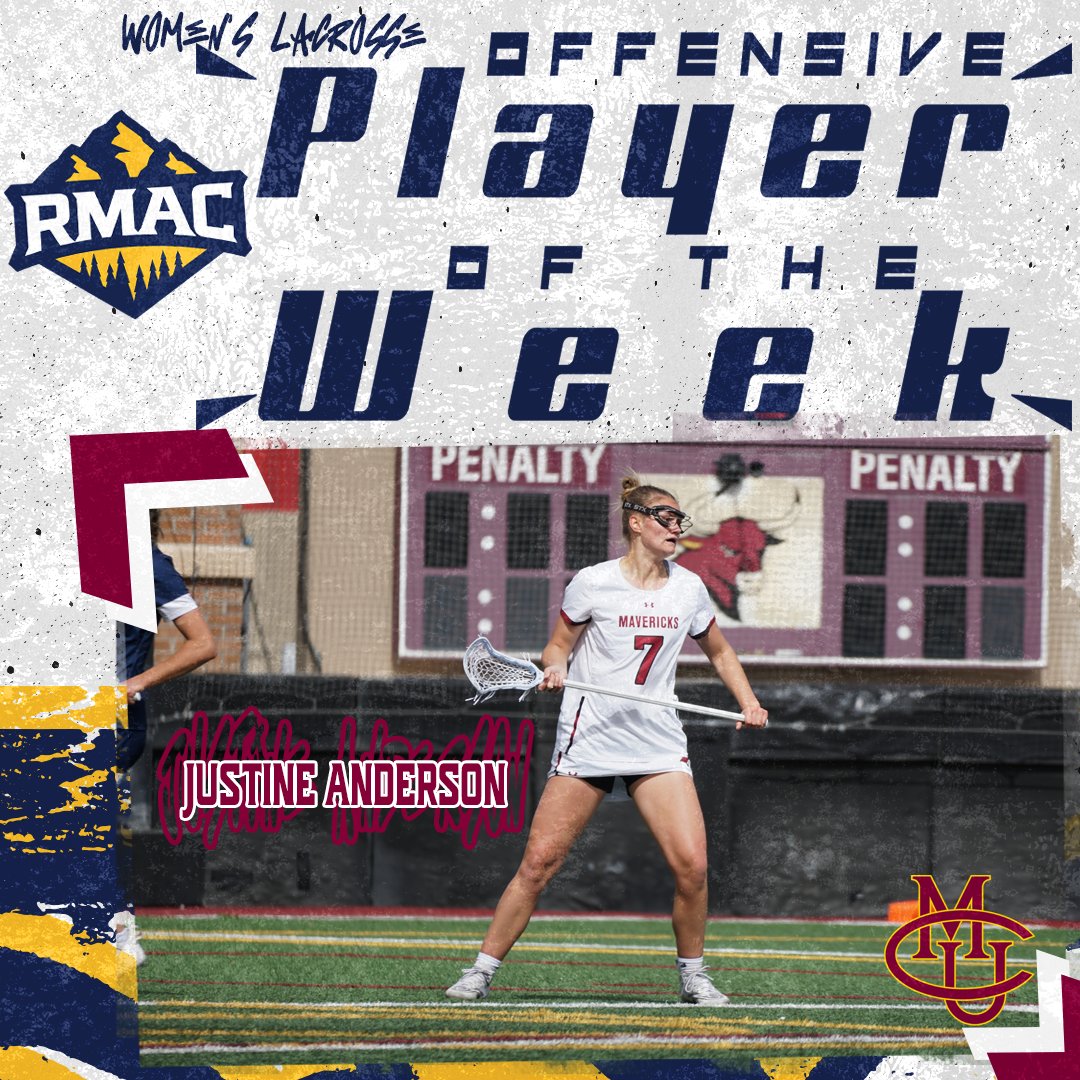 RMAC_SPORTS's tweet photo. Justine Anderson claims her first RMAC Offensive Player of the Week honor after lighting up the scoreboard for 1⃣1⃣ goals over the weekend!

#RumbleMavs | #EverythingElevated https://t.co/4vokm7wjPS