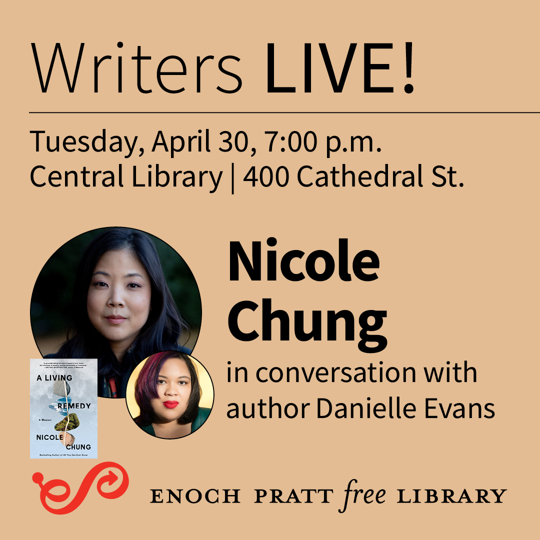 Can't wait for my first A LIVING REMEDY paperback event in one of my favorite cities! Baltimore, I'll see you on Tuesday, 4/30 at @prattlibrary, with the brilliant @daniellevalore—get free tickets here: eventbrite.com/e/nicole-chung…