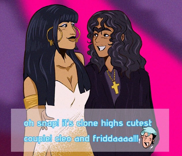 KAHLOPATRA MY SILLLYS 💗💗💗 (redid my prom designs cuz I can!!)
#clonehigh #clonehighfanart #kahlopatra