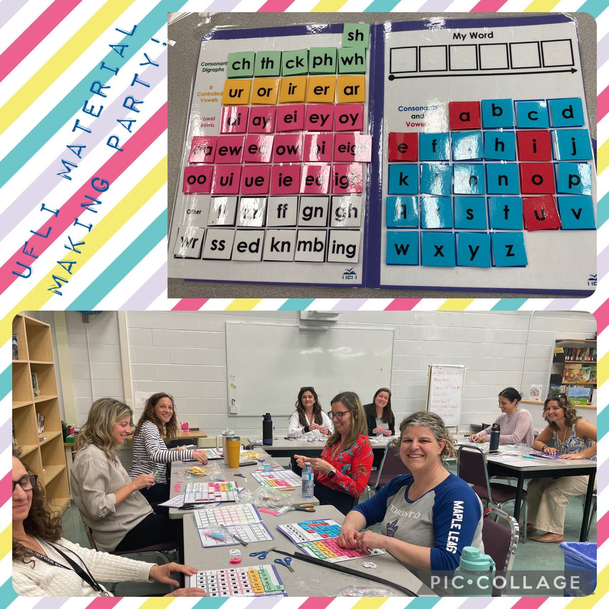 @stchris_dpcdsb @UFLiteracy @DpLiteracy 🍎Our teachers getting together to make the materials they need to help support students in #literacy! It’s all about #UFLI 👏👏👏#Reading #WeAreReaders #PhonemicAwareness