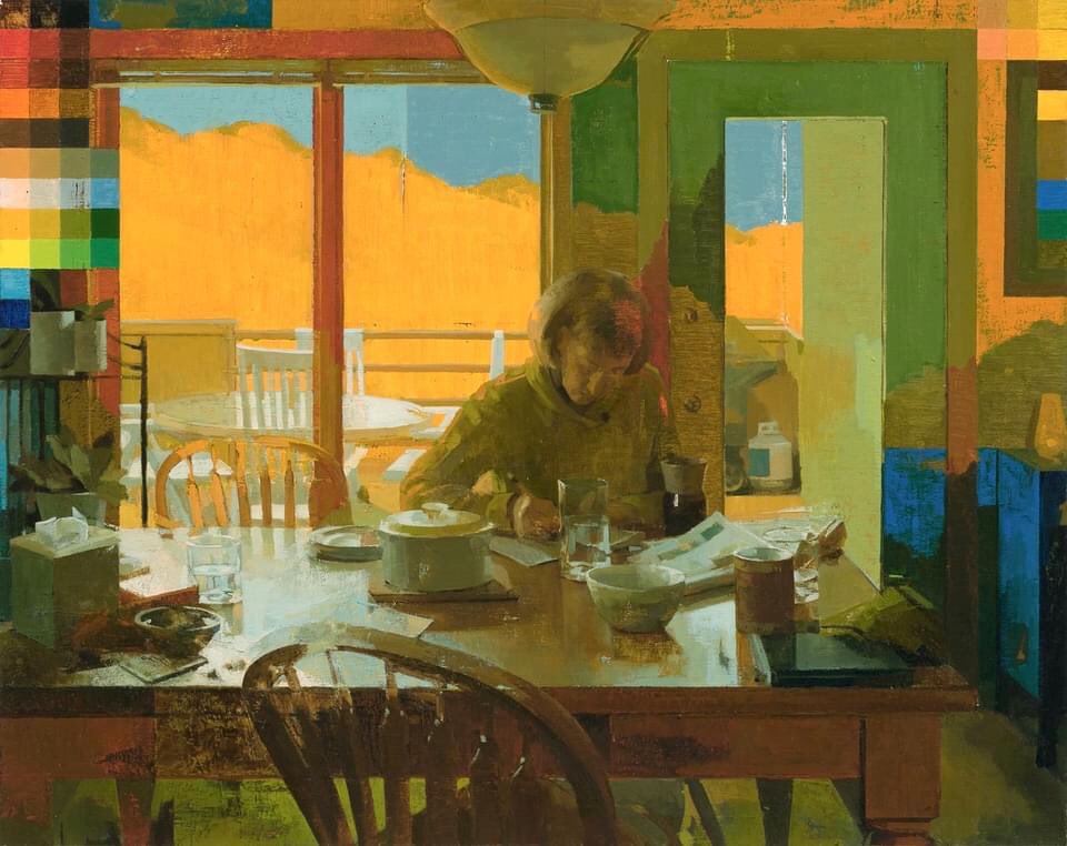 Zoey Frank (American, b.1987) 'Breakfast Table #3,' 2022 Oil on linen on panel 28 x 35 in