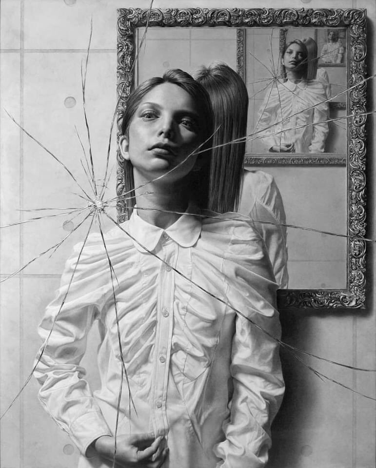 Taisuke Nohri (Japanese, b.1983) 'The Mirror,' 2016 Pencil on paper 95.3 x 77.1 cm