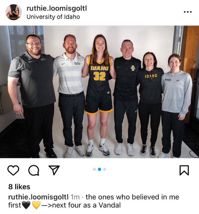 Colorado transfer Ruthie Loomis-Goltl is transferring to Idaho, per her announcement. The freshman was ranked #78 in the 2023 class. Great get for the Vandals.