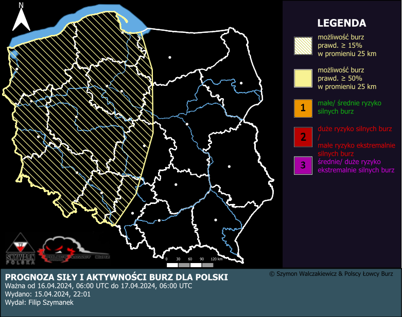 Rozpoczął się okres z napływem bardzo chłodnych mas powietrza z północnego zachodu❄️. Wraz z napływem chłodu w środkowej troposferze pojawił się duży pionowy gradient temperatury sprzyjający rozwojowi zachmurzenia konwekcyjnego☁️, a miejscami także burz⛈️. We wtorek zjawisk tych