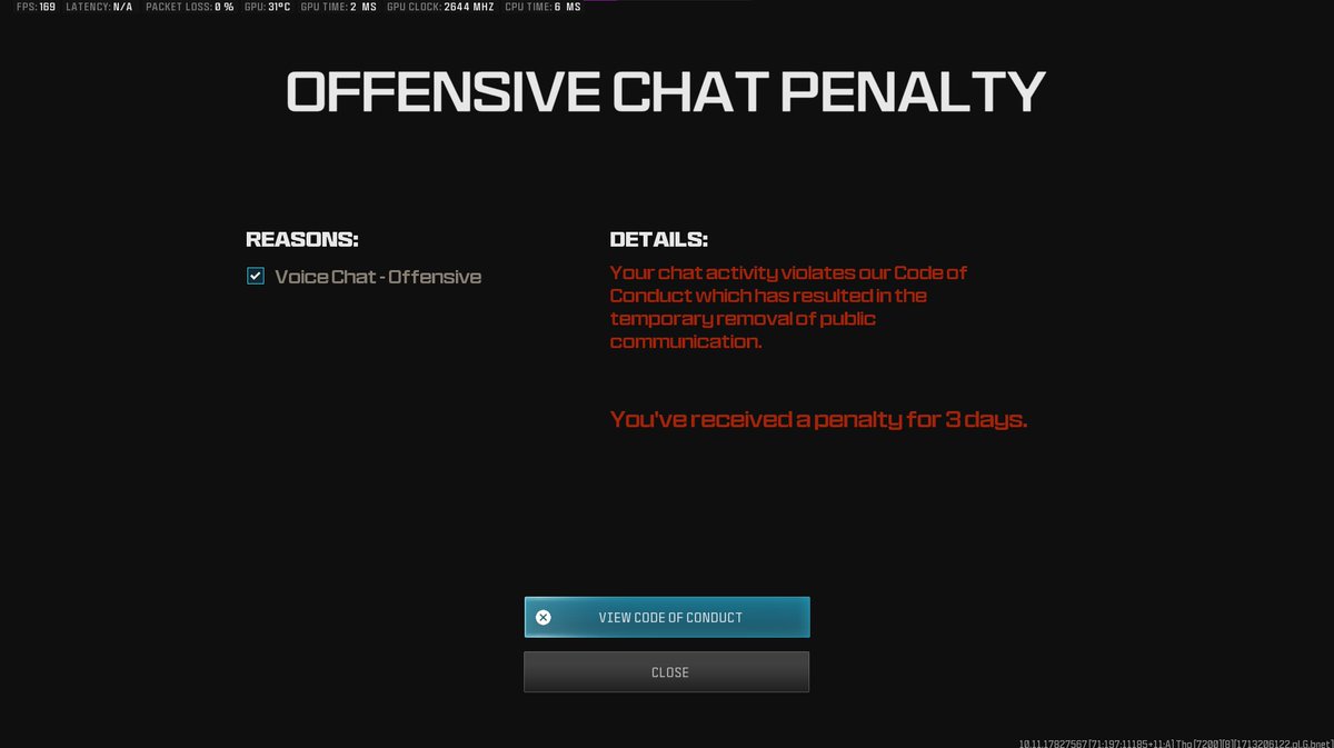 got prox chat banned again today for a game where i didnt even talk to anyone cod hates me fr...