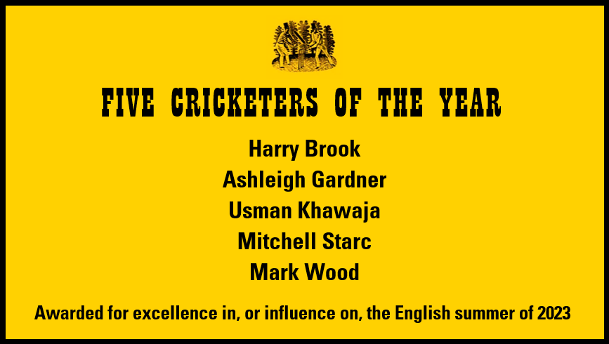 WISDEN CRICKETERS’ ALMANACK AWARDS Five Cricketers of the Year (1/8) #wisdenawards