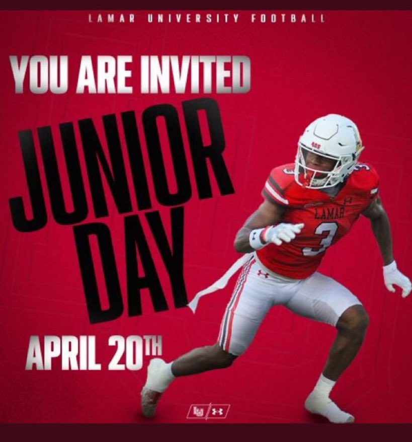 Blessed to be invited to the Lamar junior day this Saturday! @coachcordova @CoachKScholz @Coach_LaFavers @_gconley8 @3_AM_26