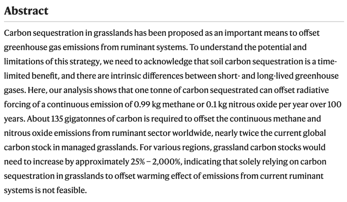 Además de la inmoralidad que implica explotar animales  —de lo injusto que es en sí mismo. Este estudio publicado en la revista Nature expone los graves perjuicios que la ganadería extensiva, aparte de la intensiva, ocasiona en el medio ambiente:
rdcu.be/dsDev