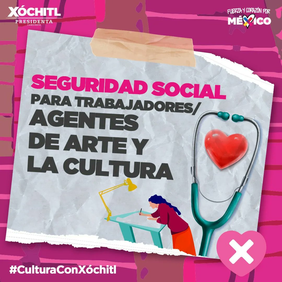 Con @XochitlGalvez desde educación artística en todos los niveles educativos hasta seguridad social para los trabajadores de arte y cultura. Porque tenemos las mejores propuestas #CulturaConXóchitl 🩷🤞🏻