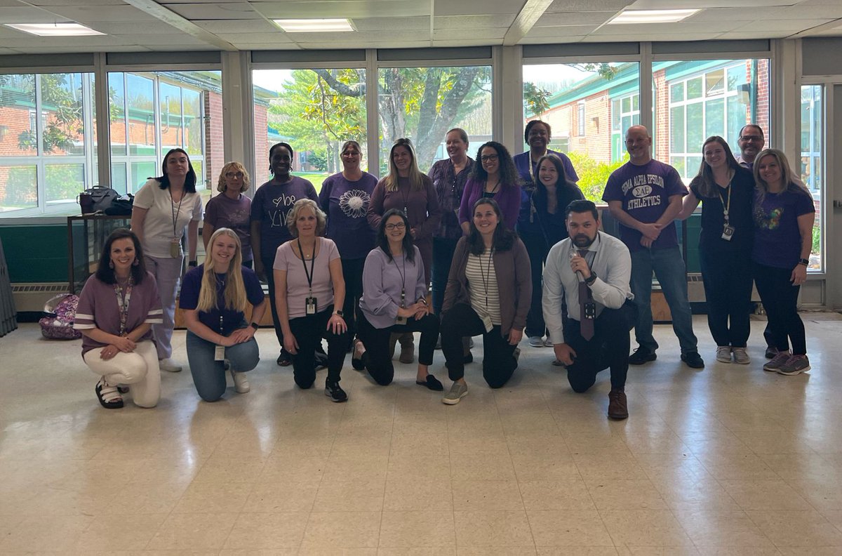 Some of our HFMS staff with their “Purple Up” on display!