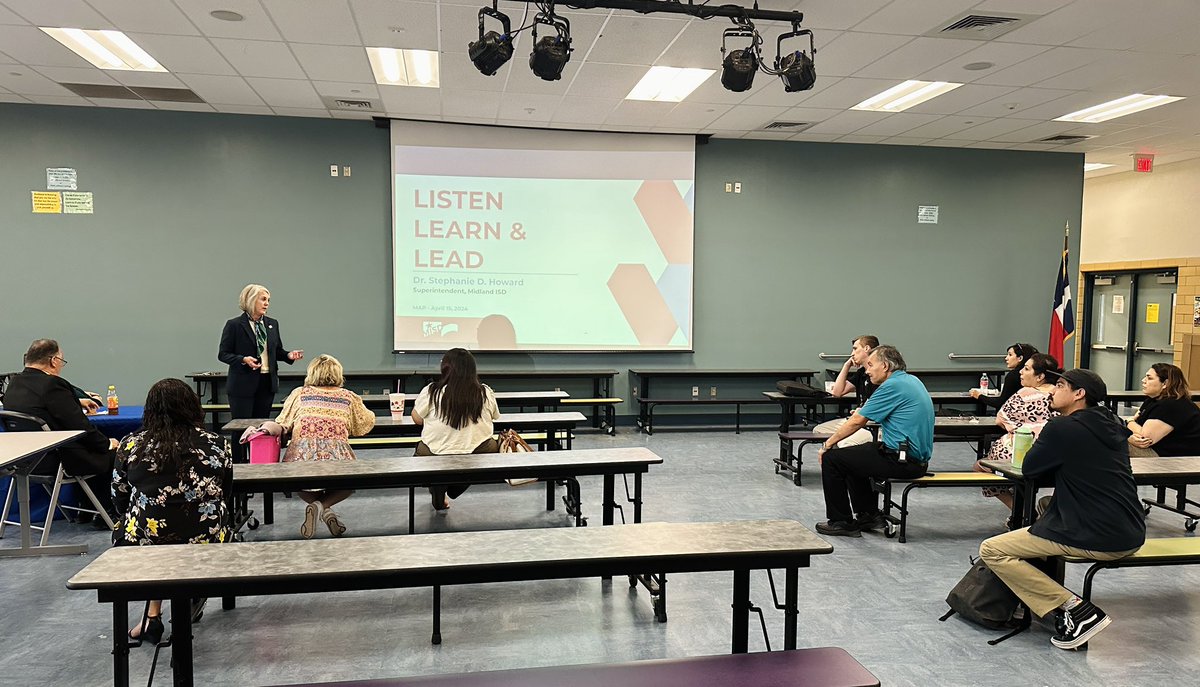 Today’s Listen & Learn meeting at MAP – sharing District updates, strategic plan progress, and campus projects. Your work is so important to MISD. Thank you for your feedback! #MISDProud #GrowAndDevelopStaff