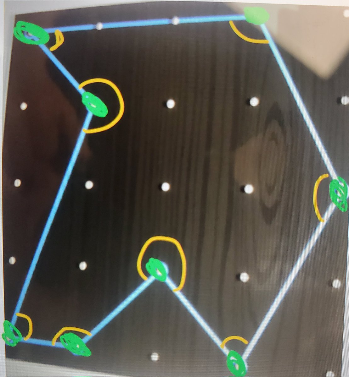 kimperclefarias's tweet photo. Composing 2D shapes using different objects like toothpicks, dried spaghetti, geoboards, and rulers to draw straight sides #AppleMarkup #EurekaMath #RISDweareone https://t.co/JjAGpIzYLn