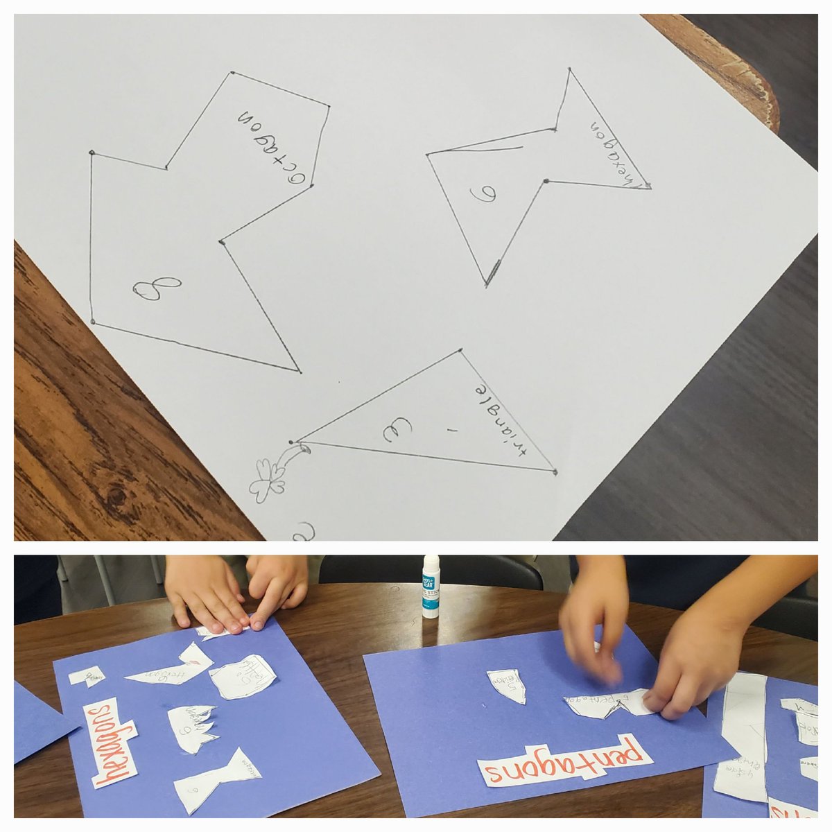 kimperclefarias's tweet photo. Composing 2D shapes using different objects like toothpicks, dried spaghetti, geoboards, and rulers to draw straight sides #AppleMarkup #EurekaMath #RISDweareone https://t.co/JjAGpIzYLn