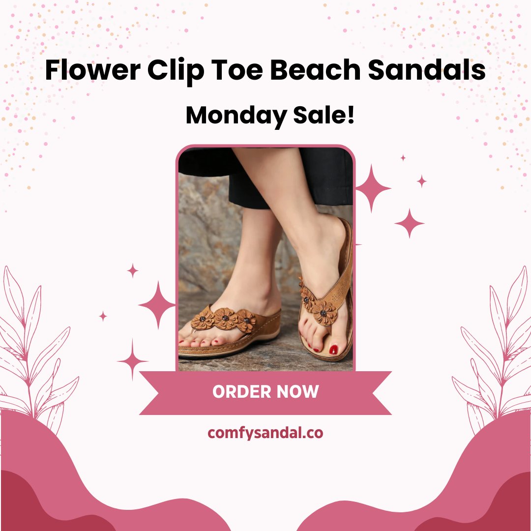 Step into summer with style in our Flower Clip Toe Beach Sandals! 🌼🏖️ Chic, comfortable, and perfect for any beach day or casual outing. Add a touch of floral elegance to your warm-weather wardrobe now!
Shop Now: comfysandal.co/products/flowe…
#BeachSandals #SummerStyle #FlowerSandals