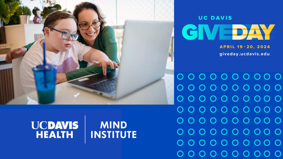 Today is #UCDavisGiveDay! Your generous support for individuals and families at the UC Davis MIND Institute provides hope and healing in your community and across Greater Sacramento. Giving link: giveday.ucdavis.edu/MIND