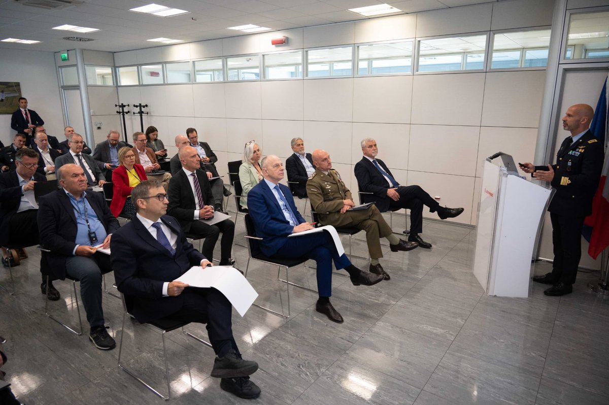 MPeronaci's tweet image. Instructive visit at @Leonardo_IT Final Assembly and Check-Out Facility in #Cameri 🇮🇹 with Ambassadors of North Atlantic Council. Deep dive into the F-35 programme shows Italy's key contribution to 5th generation aircraft development, which is essential for @NATO air defence.