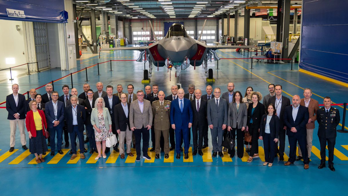 MPeronaci's tweet image. Instructive visit at @Leonardo_IT Final Assembly and Check-Out Facility in #Cameri 🇮🇹 with Ambassadors of North Atlantic Council. Deep dive into the F-35 programme shows Italy's key contribution to 5th generation aircraft development, which is essential for @NATO air defence.
