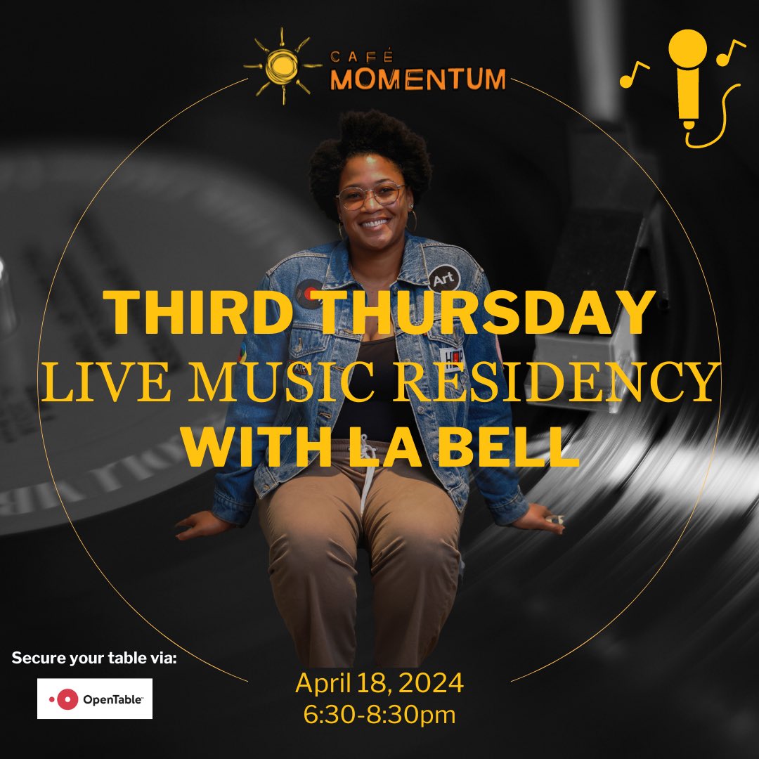 cafemomentumdal's tweet photo. #Thirdthursday with La Bell! Join us for #dinner and #livemusic THIS Thursday! 🎶 Reservations available via @OpenTable. https://t.co/qK9w1cX9SF