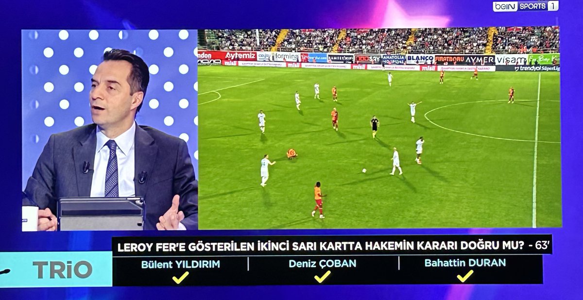 Trio: Leroy Fer’in gördüğü ikinci sarı karttan kırmızı kartta şüphe yok, hakemin ihraç kararı doğru. #ALYvGS