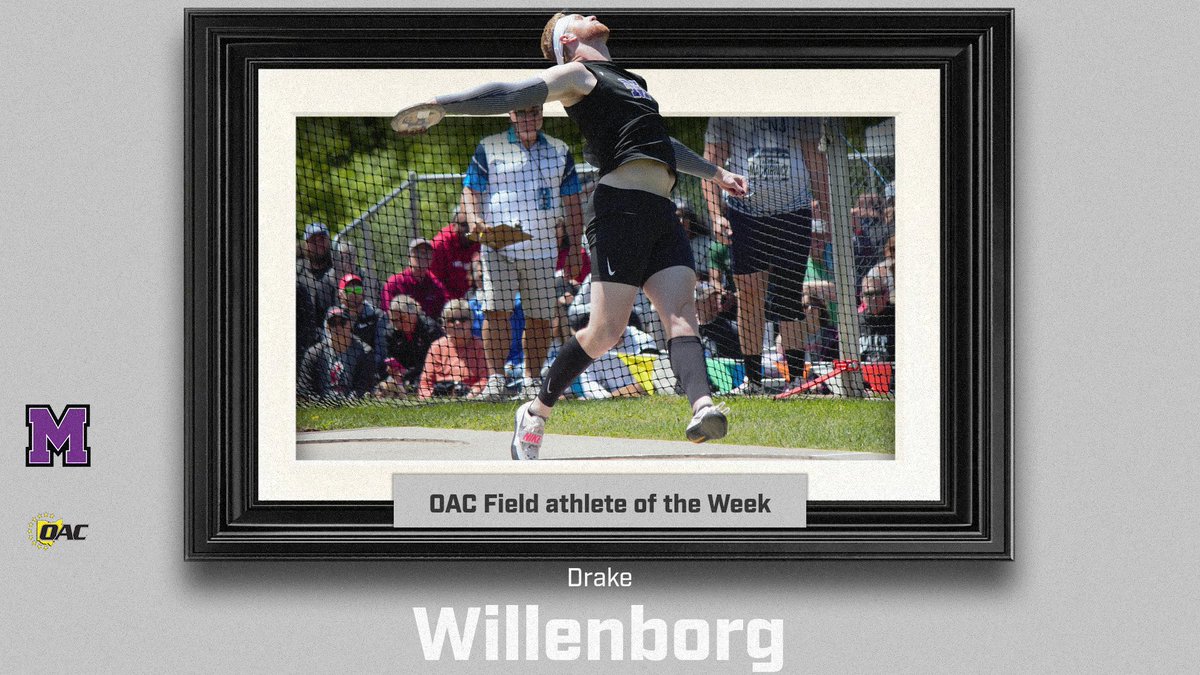 Track and Field: Drake Willenborg Earns OAC Field Athlete of the Week. #GoMountGo 
athletics.mountunion.edu/news/2024/4/15…