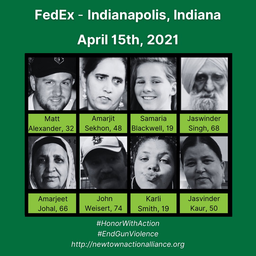 Three years ago, eight people were killed in a mass shooting at a FedEx in Indianapolis, Indiana. 

We remember the lives taken and will continue to #HonorWithAction.

#EndGunViolence