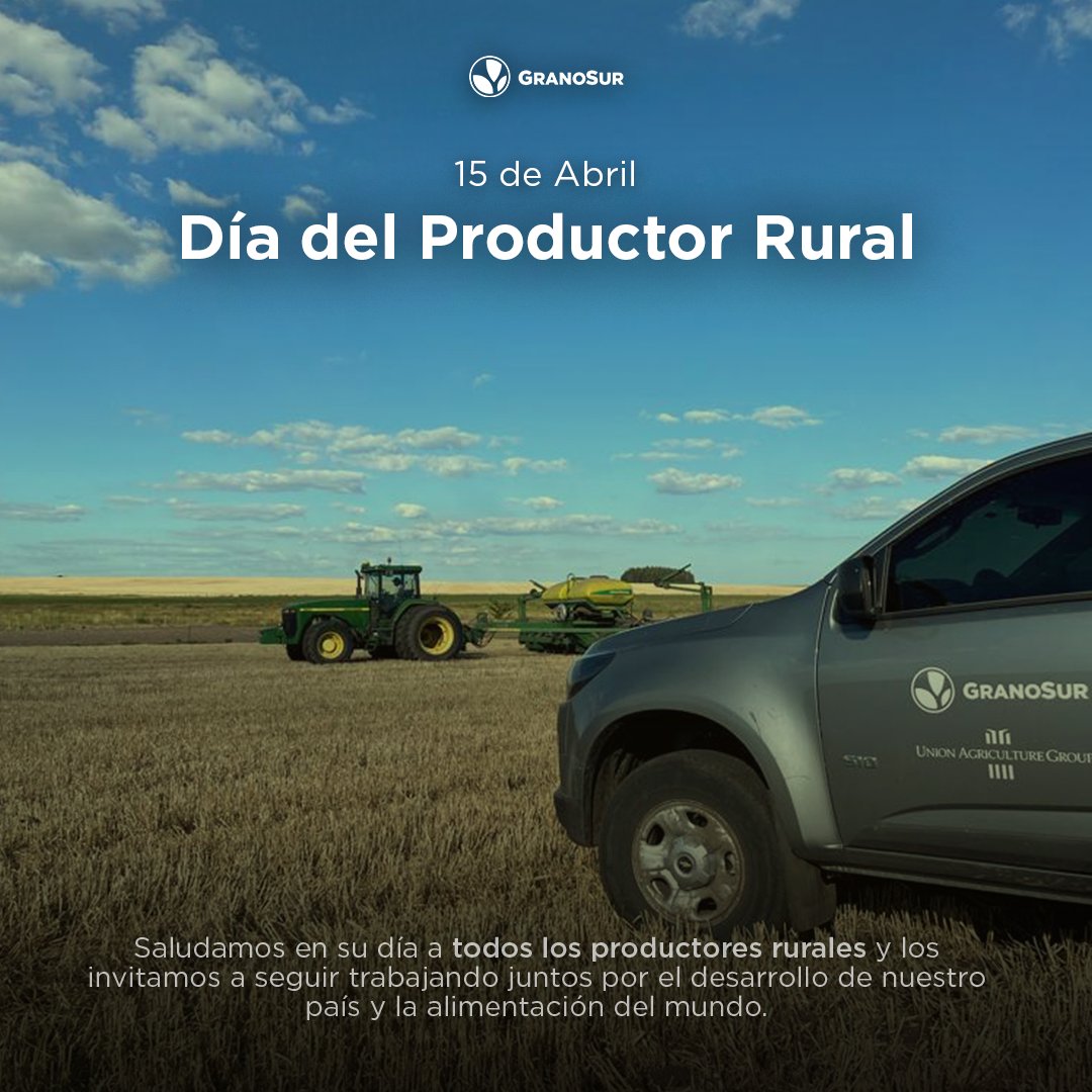Granosur's tweet photo. Celebramos hoy, 15 de abril, el día del Productor Rural https://t.co/Kj0eGGZ3ox