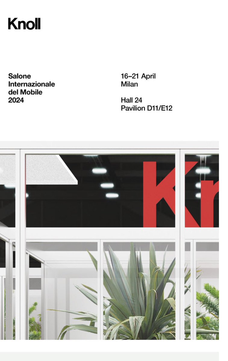 The  countdown is over! All of us at @Knoll are ready for the #salonedelmobile2024! And you 🫵can't miss it! Pavilion 24 - Pavilion D11/E12 #leadingdesignforward #Wheredesignevolves ♥️ #designlovers #design #architecture #interiordesign #designer #inspiration #MillerKnoll 🌈