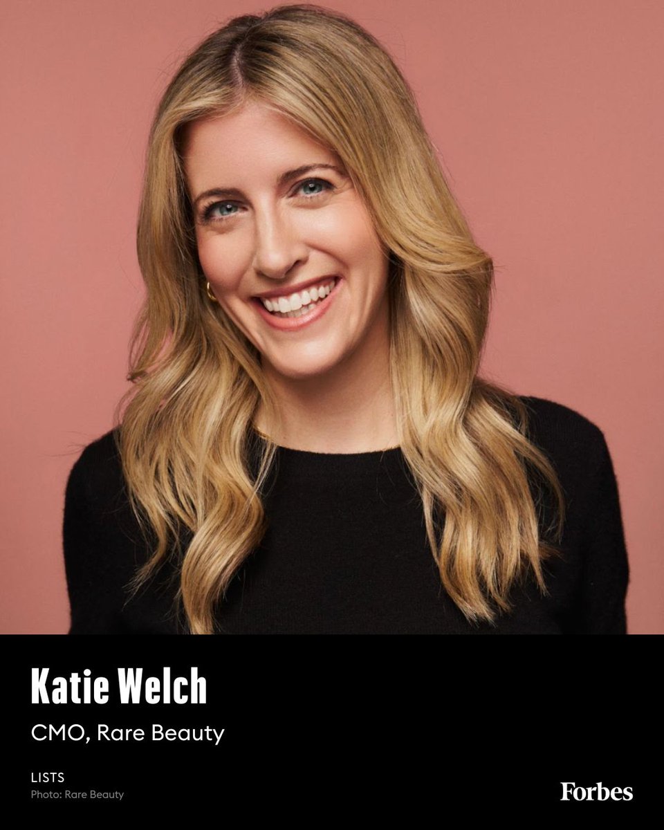 CMO for Selena Gomez's @rarebeauty, reported to be valued at $2 billion before it turns five, Katie Welch is building a marketing team and culture “where everyone is willing to try something new, something that could fail.” trib.al/whp1tml #ForbesCMO