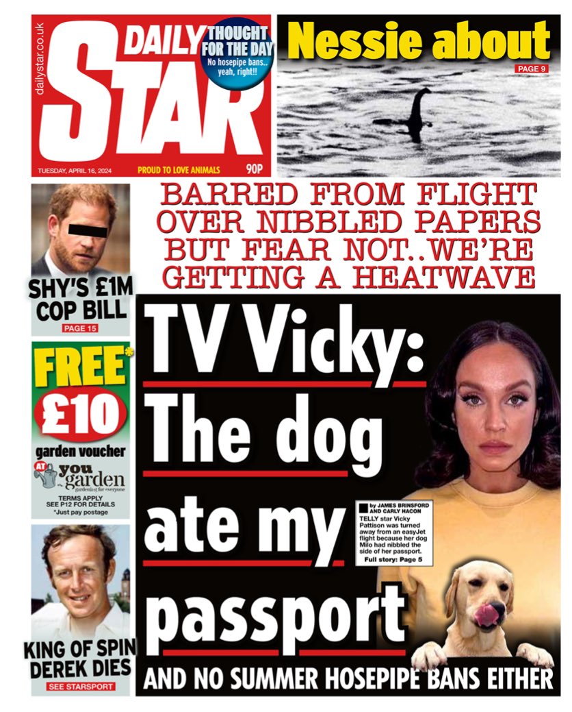 Introducing #TomorrowsPapersToday from: #DailyStar TV Vicky: The dog eat my passport Check out tscnewschannel.com/the-press-room… for a full range of newspapers. #journorequest #newspaper #buyapaper #news #buyanewspaper