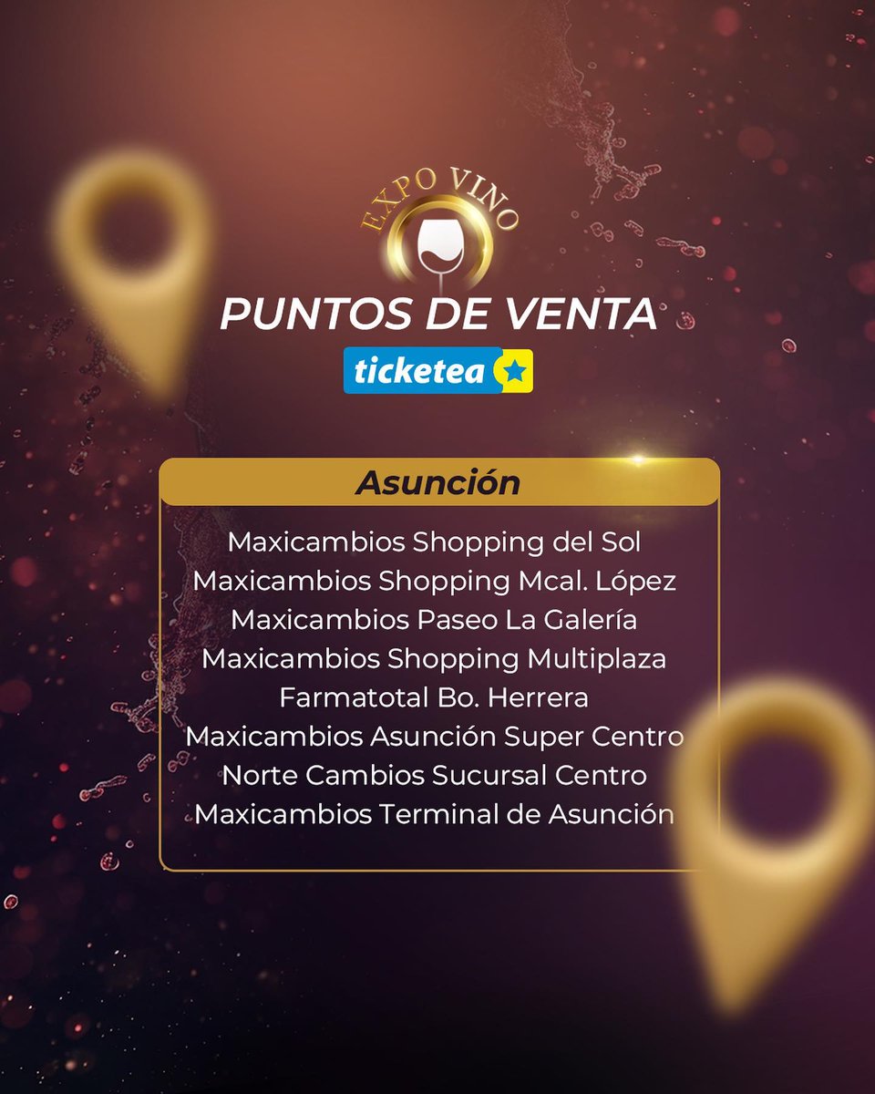 15 años reuniendo amantes del vino 🍷 15 años brindando juntos Disfrutá de los mejores vinos del mercado en nuestras noches tradicionales de Expo Vino 2024 📍Talleyrand Costanera 🗓️ 4, 5, y 6 de junio Adquirí tus entradas en @ticketeapy Las entradas incluyen la consumición