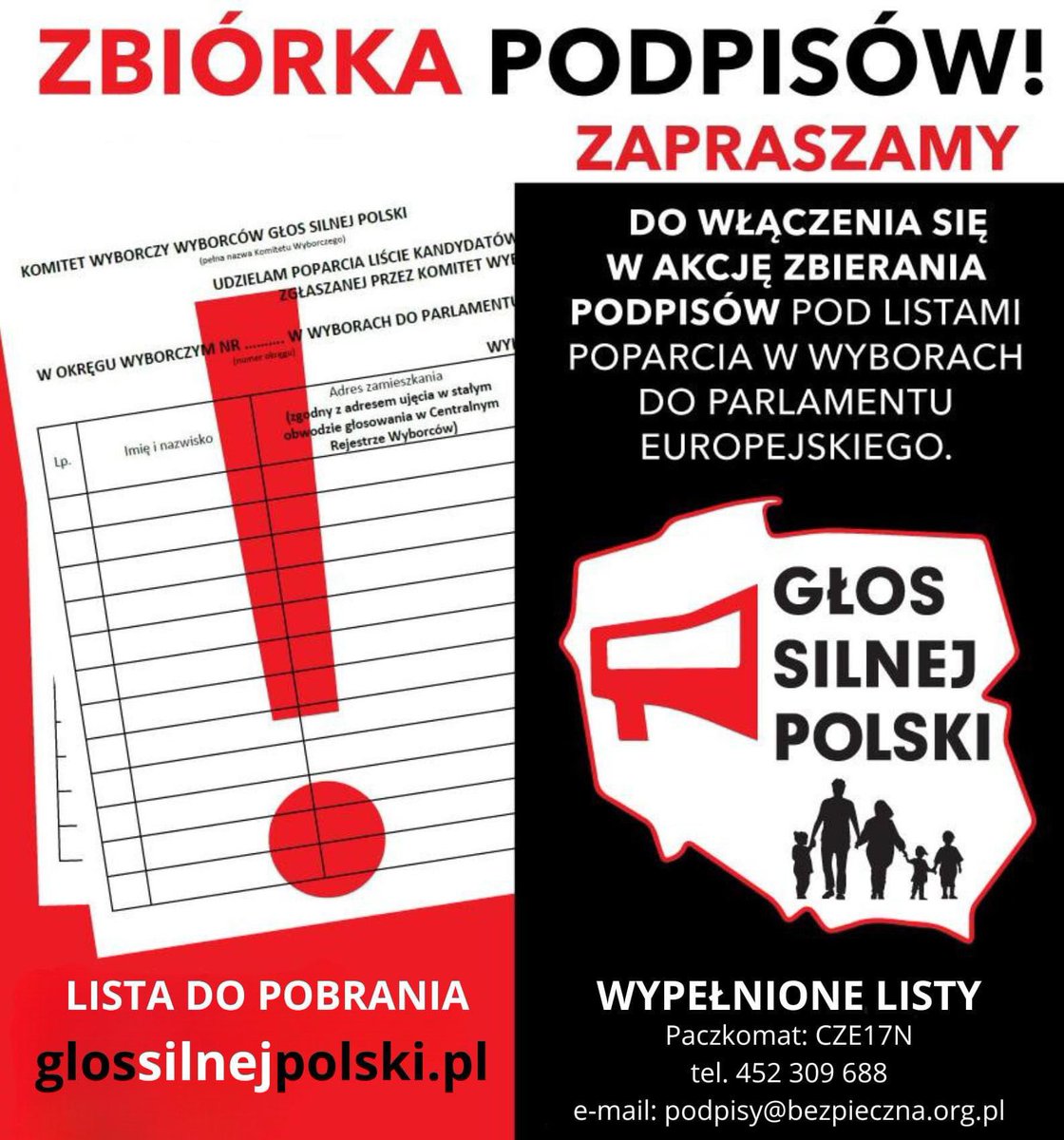 PODPISY ALBO... W KAMASZE W najbliższych wyborach do Parlamentu Europejskiego nie powinno zabraknąć Głosu Silnej Polski. Polski, głośno mówi: #ToNieNaszaWojna , nie idziemy na żadną wojnę, nasze dzieci nie są niczyim mięsem armatnim Polski, która nie zgadza się na unijne…