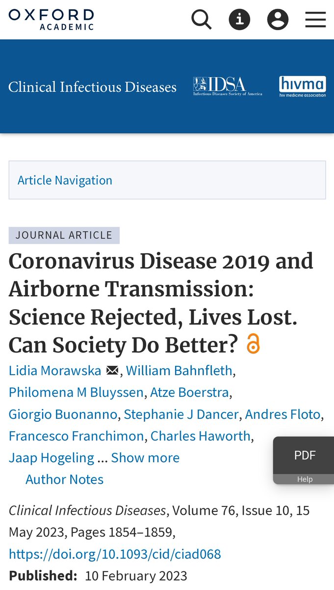 🚨'Coronavirus Disease 2019 and #Airborne Transmission:
Science Rejected, LIVES LOST.
Can Society Do Better?'

How real scientists tried to inform people re Covid.

A must-read thread 🧵and article from 2023. 👇