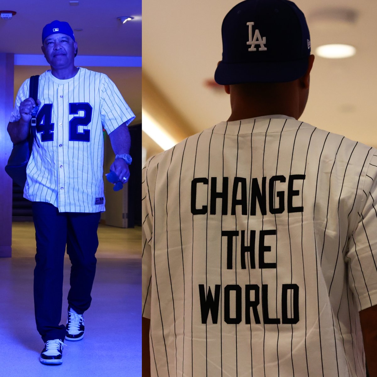 'Change the world.' #Jackie42 Dave Roberts coming correct on Jackie Robinson Day 💪