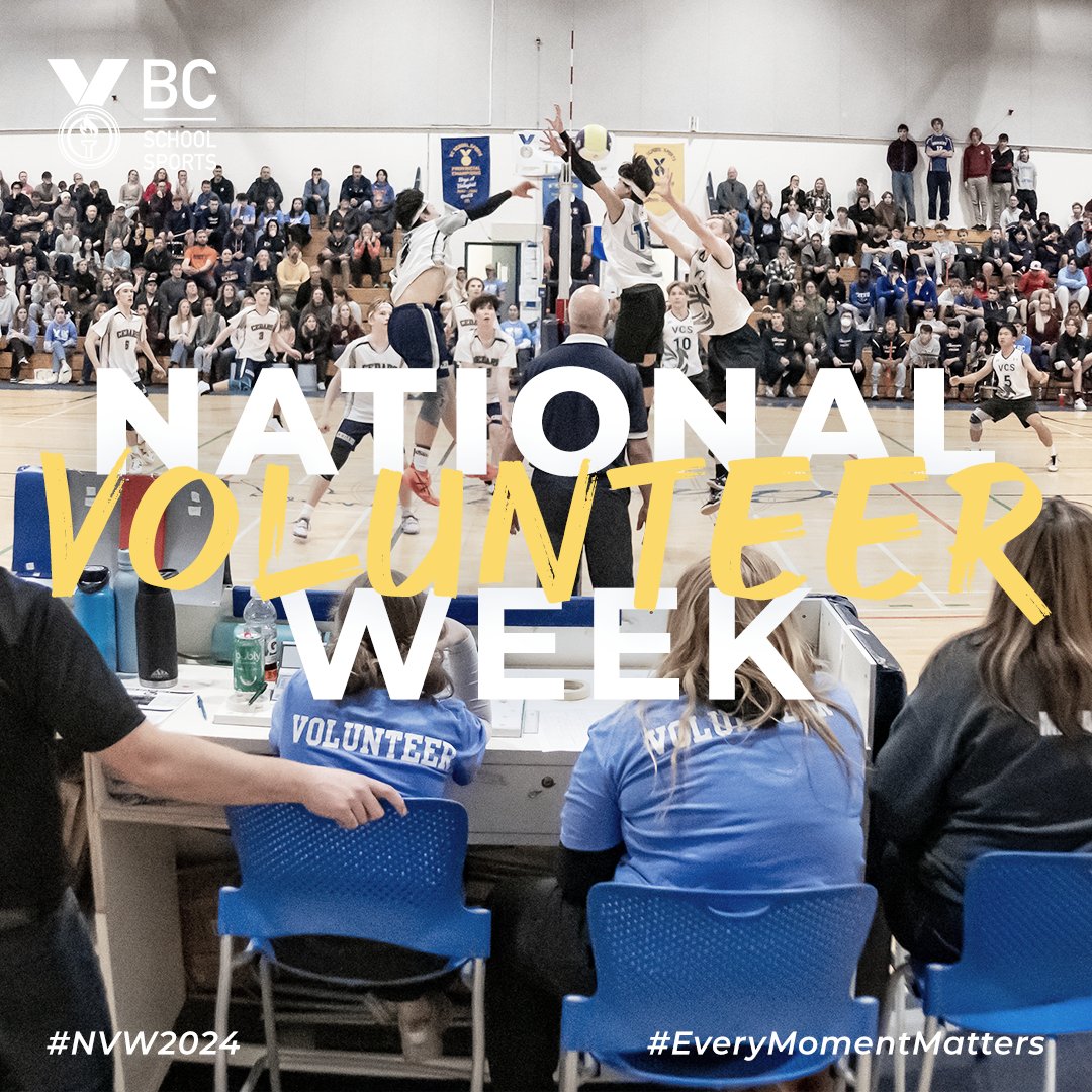 Thank you to our amazing volunteers who have generously given their time and energy towards school sports in BC. They help enrich the BCSS Provincial Championship experience, creating lifelong memories for student-athletes. #NationalVolunteerWeek #NVW2024 #EveryMomentMatters